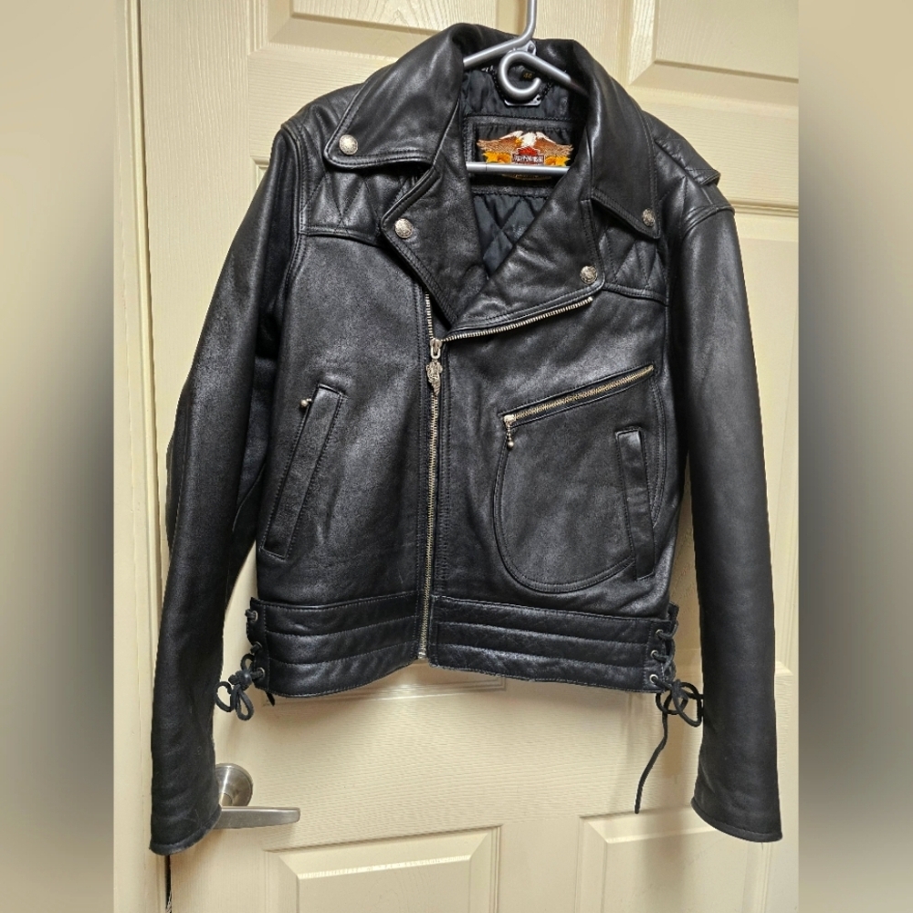 Vintage Harley Davidson Leather Motorcycle Jacket D Pocket 44